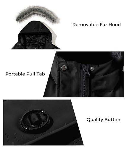 wantdo Women's Winter Coat Waterproof Puffer Jacket Thicken Parka with Fur Hood 5