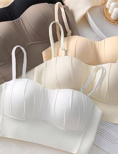 Teen Girls Seamless Bra Pack of 3 Light Padded Girls No Underwire Wireless Training Bra with Adjustable Strap4