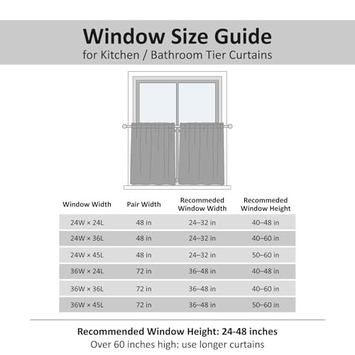 Home Queen White Waffle Bathroom Window Curtains, Water Repellent Rod Pocket Short Kitchen Drapes for Small Window, 2 Panels, 36 X 24 Each by Home Queen - Image 7