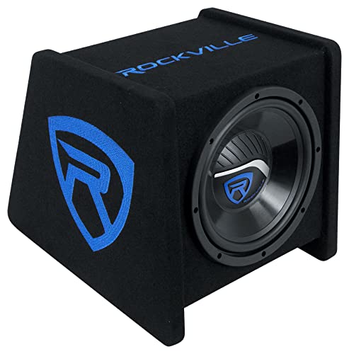 Rockville RV10P 10" 500W Car Audio Subwoofer in Vented Enclosure, 4 Ohm, Deep Bass, Compact Design, Durable Build, for Car Audio Enthusiasts