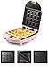 ZSMLB Toster Sandwich Mini Waffle Maker 3 w 1, grill prasowany, maszyna do kanapek, głębokie płyty z powłoką nieprzywierającą, 450 W, automatyczna regulacja temperatury, kolor różowy