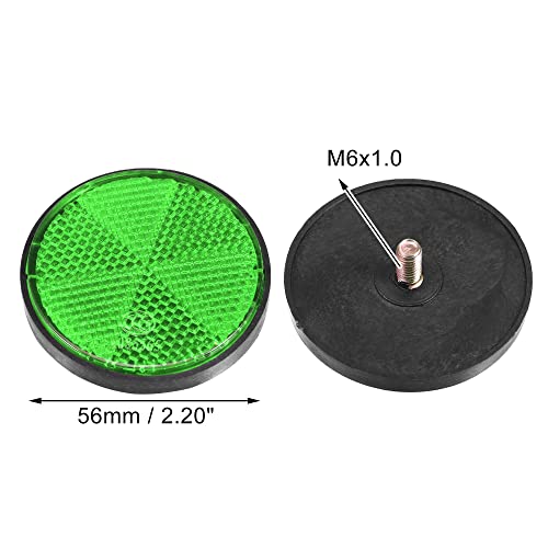Image of X AUTOHAUX 8 Pcs Round Rear Reflectors Screw on for Cars Trailer Motorcycle | Green, Safety spoke reflective gate posts reflector, for Trucks Boat Bicycle Bike