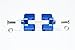 Team Magic E6 III HX Upgrade Parts Aluminum Rear Wing Mount - 1Pr Set Blue