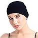 Bonnet de sommeil en bambou pour perte de cheveux pour femme chimiothérapie, noir, Taille unique