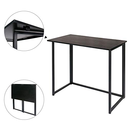 Leopard Outdoor Products Folding Computer Desk For Small Spaces, Space-Saving Home Office Desk, Foldable Computer Table, Laptop Table, Writing Desk, Compact Study Reading Table (Black) #TOP3