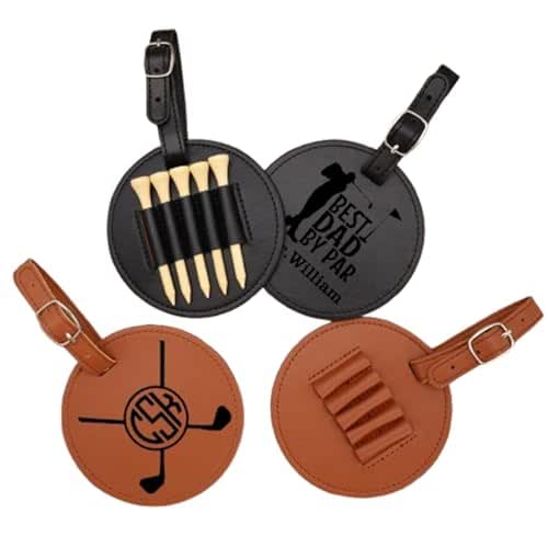 Personalised Monogram Golf Bag Tag Tee Holder with 5 Tees