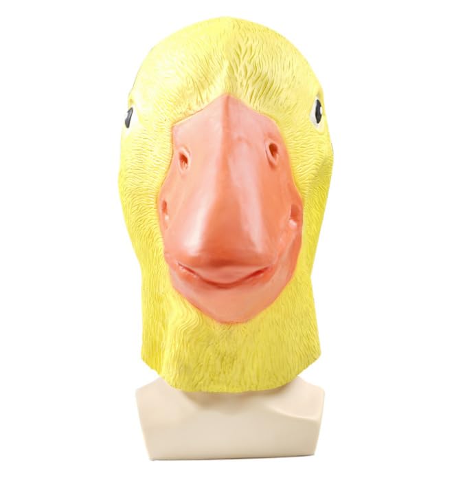 Mr.Fashion Creative parody of God beast latex mask - sand sculpture online celebrity live props - Halloween animal head cover (Little Yellow Duck) โ image 1