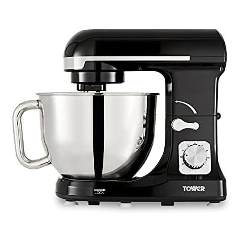 Tower T12033RG 3-in-1 5L Stand Mixer with 6 Speeds and Pulse Setting, 1000W, Black Cover