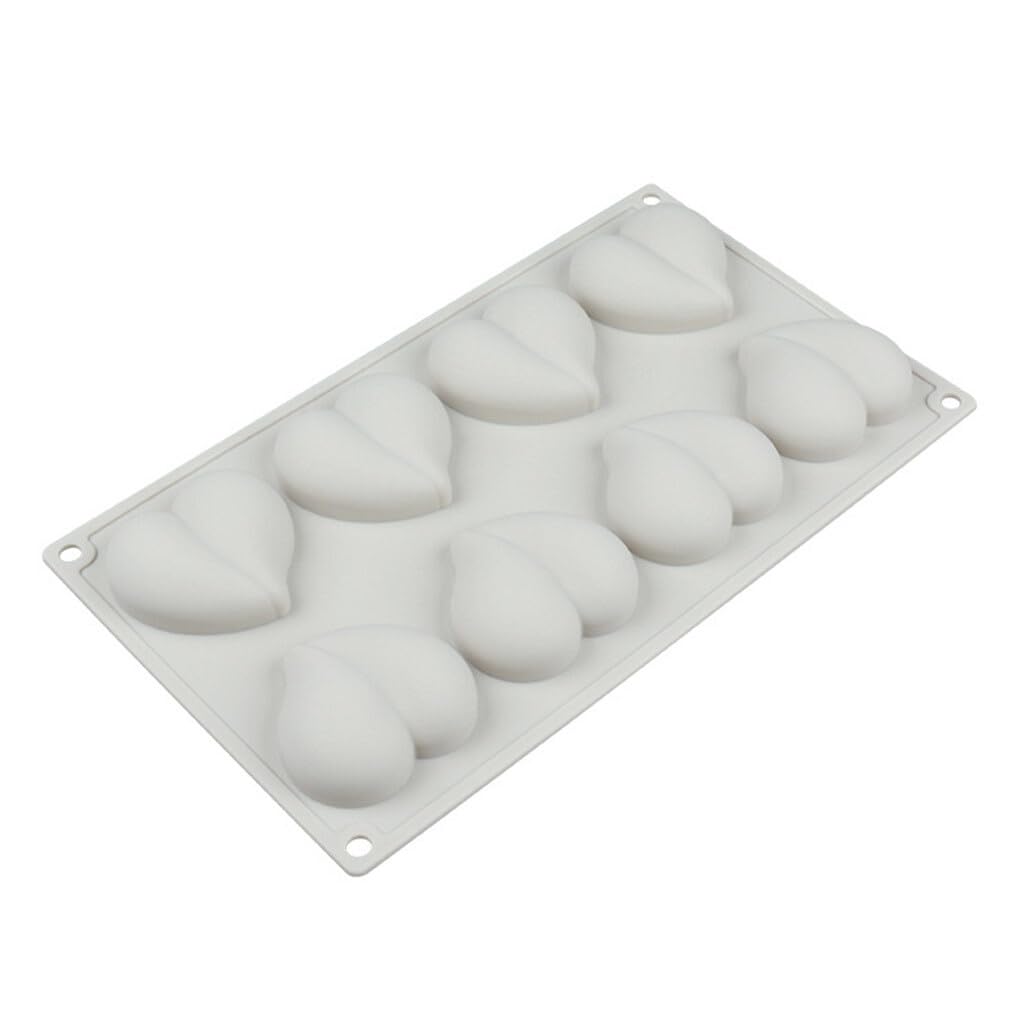 susiodeu 8 Cavities Heart Silicone Mold Party Festival Kitchen Cake Chocolate Mousse Candle Making Mould Homemade Fondant Tool