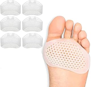 FSZBWL 3 Pairs Metatarsal Pads, 6 Pack Ball of Foot Cushions for Women and Men Soft Gel Pads Pain Relief Forefoot Pad Insoles Transparent Breathable Honeycomb