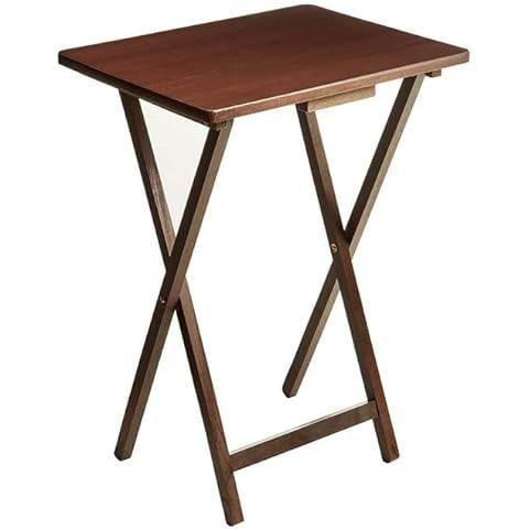 ReMoiz Folding TV Tray Table, Indoor Single Tables for Small Space, Stable Solid Wood Construction Space Saving, 19"" L x W 15"" W x 26"" H (Walnut), RT408 Cover