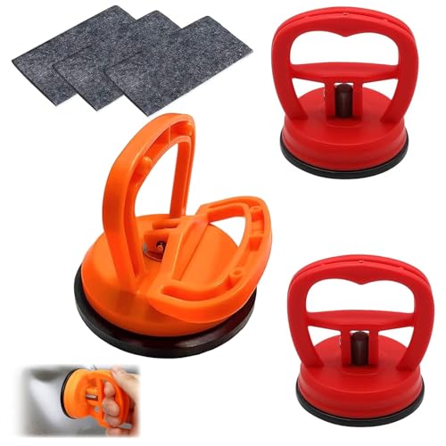 VireEyU Set de 3 Herramientas para Reparación de Abolladuras con Ventosa – Desabollador de Auto, Ventosa Grande, Ventosa Pequeña, con 3 Paños para Reparación de Arañazos, Ventosa de Vacío