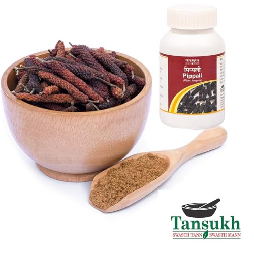 Image of Tansukh Pippali Powder- Pack of 2 (60g Each) Ayurvedic Pipali Churna, Long Pepper Piper Longum | Authentic Spice from India | Immunity Booster | Ideal for Cooking, Seasoning, and Ayurvedic Use