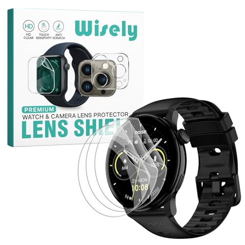Image of Wisely |3pcs| Screen Guard Protector Compatible For Noise Colorfit Pro 6R Smartwatch |1.46 inch| Bubble Free, HD Clear, Full Cover, Easy installation kit
