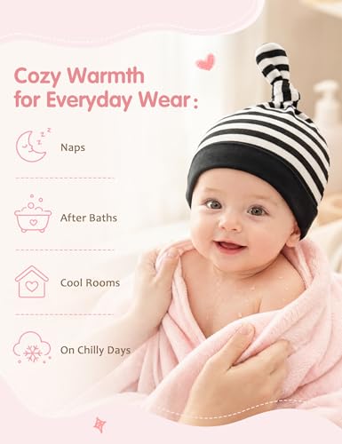 Image of Durio Soft Warm Knitted Baby Hats Caps Cute Cozy Chunky Winter Infant Toddler Baby Beanies for Boys Girls