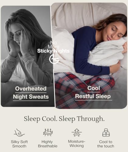 Image of GYS Bamboo Viscose Sleep Sets for Women Long Sleeve Crew Neck Pajama Sets with Pockets