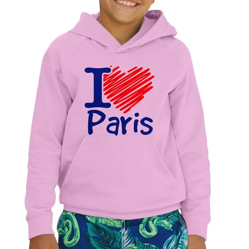 Sweat à capuche enfant I Love Paris noir en coton premium - 2