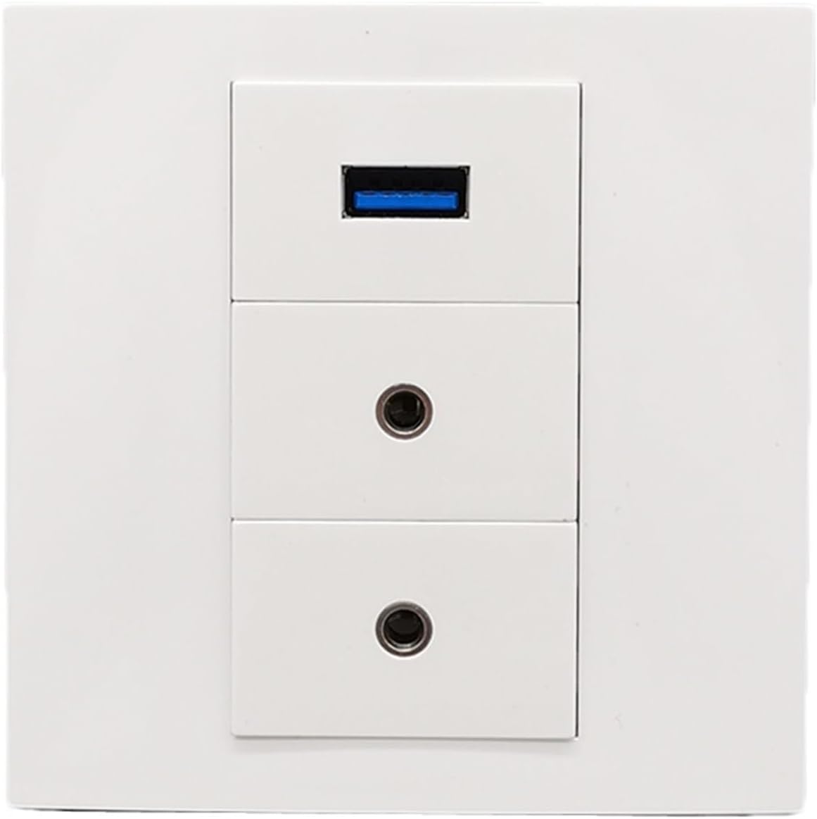 U3.0 Female Panel with 2 Ports 3.5mm Audio Jack Socket Dual Auxiliary Headphone Wall Plate