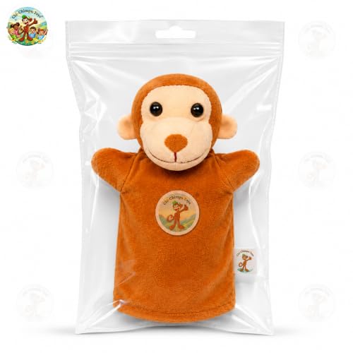 Image of Monkey Hand Puppet for Kids | Soft Plush Animal Puppet | Storytelling, Role Play, Preschool Learning Toy | Interactive Educational Puppet for Boys & Girls