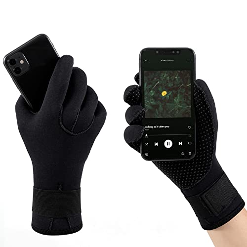 YDQUANI Wetsuit Gloves 3mm Neoprene Diving Gloves Thermal Anti-Slip Scuba Gloves for Men Women Snorkeling Open Water Swimming Surfing Fishing - Thumbnail 2