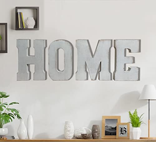 Abelots Large Wood Letter Distressed White Wash Alphabet Wall Décor Monogram Letter Alphabet Letters Free Standing Letters Wall Letters (M) #TOP4