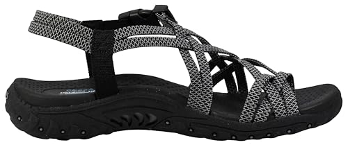 Skechers Women's Reggae - Irie Mon, Black/Grey, 6 M US