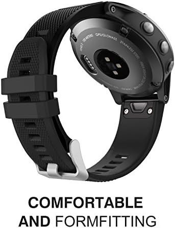 MoKo Pasek do zegarka kompatybilny z zegarkiem Garmin Fenix 5 Quick Fit 22 mm, miękki silikonowy pasek zastępczy pasuje do smartwatcha Garmin Fenix 5, Forerunner 935, Fartuach S60, nie pasuje do zegarka Fenix 5X 5S