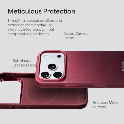 Image of pitaka for iPhone Pro Case 6.3 inch Refined Protection, Premium, Burgundy