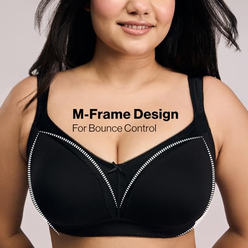 Image of NYKD NYB101 Cotton Non Padded Non Wired Full Coverage Everyday Bra M-Frame Bounce Control (Plus