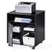 Produktbild FITUEYES Druckerständer Druckerhalter mit Rädern Holz Schwarz 5 Fächern 1 Tür Wagen Organizer für Büro Zuhause 60x50x66.4cm