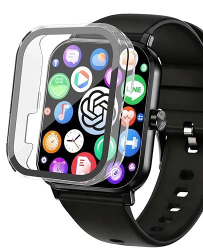 For KAKA TK19 �X�}�[�g�E�H�b�` �p �P�[�X �[�d�\ YAJOJO �ی� �K���X�t�B���� ��̌^ �J�o�[ �X�}�[�g�E�H�b�` 3D�Ȗʋ����t�B���� �����G�b�W�^�b�` �h�C�菝 �h�Ռ� �����h�~ �S�ʕی� ���E�ȒP �y�N���A�z