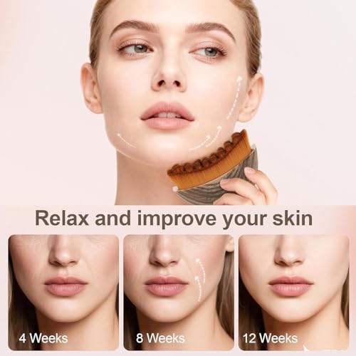 Image of ALINCOLN Lymphatic Contour Face Brush | Gua Sha for Face, De-Puffing, Jawline Shaper & Skin Firming | Soft Bristle Lymphatic Drainage Massager and Face Massage Tool for Daily Skincare