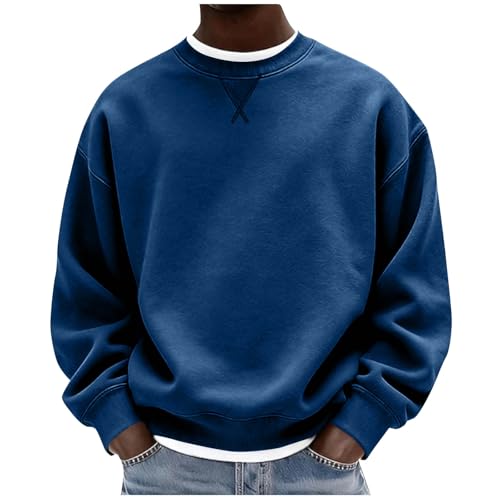 Sweatshirt Homme Col Rond coupe ample et confortable en couleur unie style minimaliste