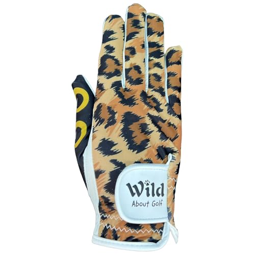 Giggle Golf Women's Golf Glove (Medium, Worn On Right Hand, Wild About Golf)