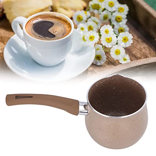 Uadme Non-Stick Saucepan,10cm Small Saucepan Single Handle Coffee Warmer Boiling Pot Mini Milk Pan Aluminum Alloy Anti Scalding,for Cooking for Induction, Gas & Electric Hobs (Coffee)