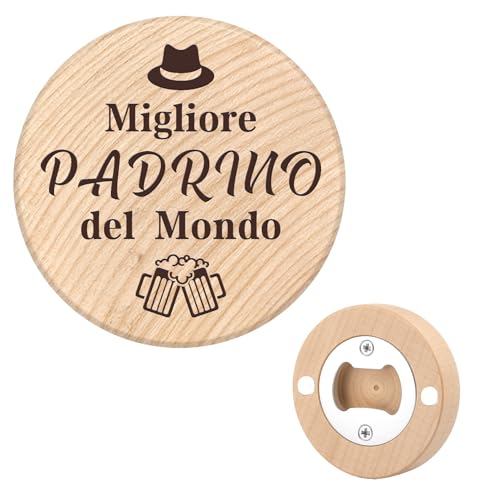 Regalo Padrino Regalo per Il Padrino Idee Regalo Uomo Natale Originale Utile Dai Figliocci Figlioccio Una Figlioccia Apribottiglie Birra in Legno Regali per Battesimo Famiglia Pensione Compleanno