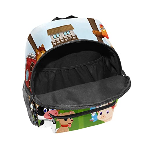 Lbtiuc Schoolbag For Boys Girls Cute Kid's Toddler Backpack Farm Animal Cow Pig Kindergarten Children Bag 10 X 4 X 12 Inch, Multicolor, One Size #TOP5