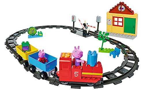 BIG Pig Train Fun-Construction Bloxx Set inklusive Peppa und Opa Wutz, 59 Teile, für Kinder AB 18 Monaten Juego de construcción Piezas, para niños a Partir Meses, Multicolor, Small (800057154)