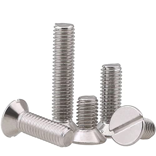 OUMIFA Viti Viti a Testa a Testa Piatta in Acciaio Inox da 50pcs 304 in Acciaio Inox a Testa Piatta M4 m5. Lunghezza 8-30mm. (Length : 20mm, Dimensione : M5)