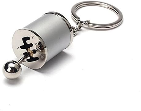 4 Colors Auto Car Tuning Part Chrome Finish Gear Box Shifter Key Chain Fob Ring Turbine Nos Keychain-Silver