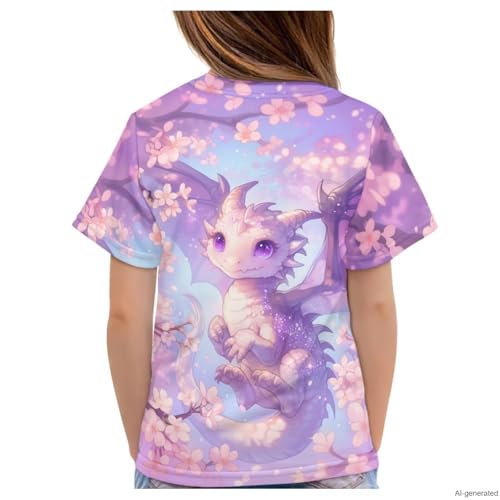 Image of WELLFLYHOM Kids Tshirts Girls Boys Short Sleeve Crewneck Tees Shirts Casual Sport Pullover Tops Size 3-16 Years
