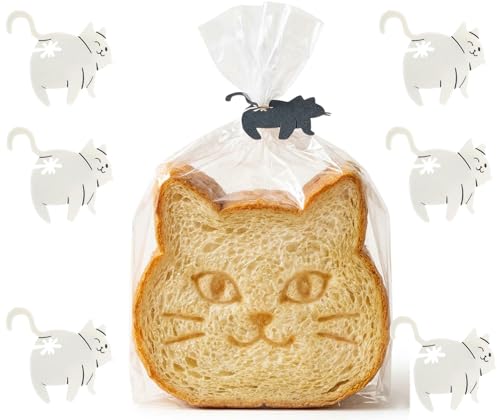食パン袋 クリップ 6個入 猫のお尻 食品用バッグクリップ パン保存袋 シール留め具 面白い 繰り返し使える 食品保存 キッチン ピクニック 家庭用 業務用 (ホワイト)