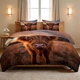 Couette 140 x 200 cm Champêtre Champs, Édredon Imprimée Camping - Animaux...