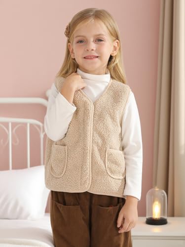Patgoal Toddler Boy Girls Fleece Vest Full Zipper Sherpa Sleeveless Jacket Kids Fall Winter Warm Waistcoat Outerwear2