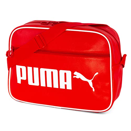 PUMA Bolso bandolera Campus Reporter Retro 76642 01 negro, rojo, Einheitsgröße