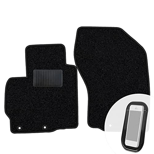 moto-MOLTICO Vorne Fußmatten Auto Velours Autoteppiche Schwarz Automatten Set 2-teilig passend für Mitsubishi ASX 2010-2022