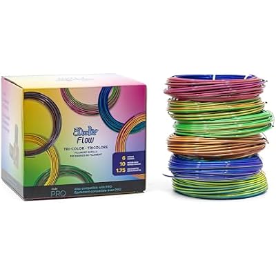 SCRIB3D Advanced 3D Printing Pen Bundle with 6 Spools of Tri-Color PLA Filament Includes 3D Pen, 3 Starter Filaments, Stencil Book, and 200 feet of Vibrant PLA Filament for Creativity in 3D