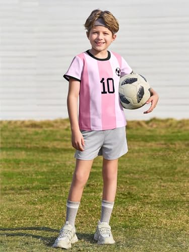 Image of Soccer Jersey Kids Boys Argentina Jersey Shirt Soccer Boys Tshirts Round Neck Short Sleeve Top