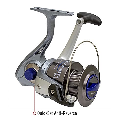 Quantum Blue Runner Spinning Reel And Fishing Rod Combo, 9-Foot 2-Piece Fiberglass Fishing Pole, Extended Eva Handle, Medium-Heavy Power, Size 60 Reel, Changeable Right- Or Left-Hand Retrieve, Blue #TOP4