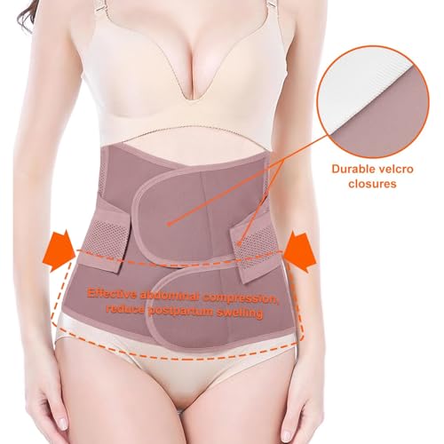 Image of Postpartum Belly Band Support: 2 Sets Adjustable Straps Provide Compression | Lower Back Pain Relief, Helps Hold Tummy, Waist, and Stomach After Birth or C-Section, Comfortable to Wear for a Full Day